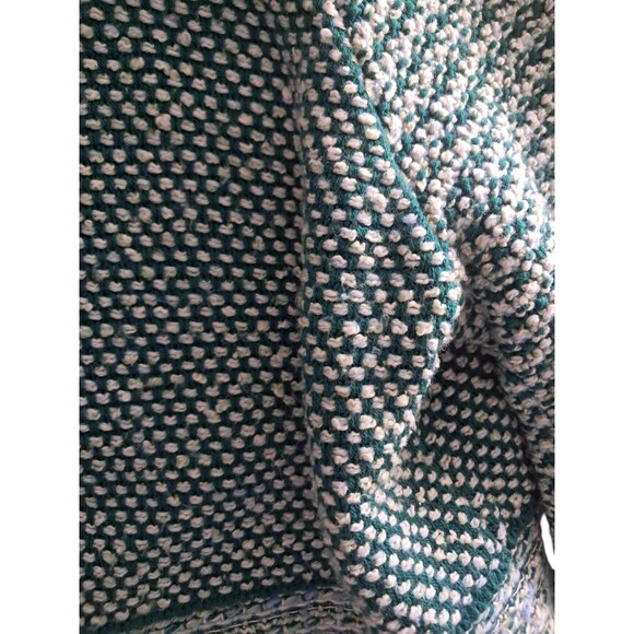 Chico's Green Tweed Fringe Open Front Cardigan Sweater Wool Blend Women's 3 XL - Picture 5 of 10